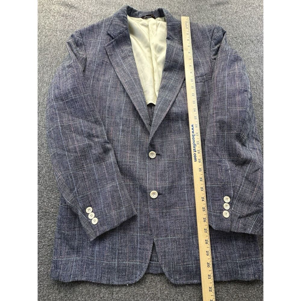 Cricketeer Blazer Mens 40" Black Checkered Tweed Pockets Suit Jacket Sports‎ - Picture 3 of 12